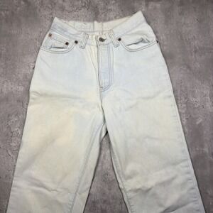 Vintage Levi's 501 xx Women's 5 Made In USA Button Fly 80s Bleached White Denim